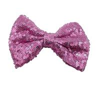 Topkids Accessories Large Sequin Bow on 8cm Beak Hair Clip - Party Sparkly & Bright - for Girls, Women, Ladies, Children (Lilac)