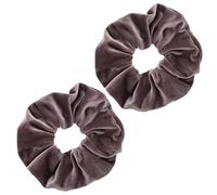 Topkids Accessories - Luxury Velvet Scrunchie Scrunchies Elastic Hair Band Ponytail Holders Hair Scrunchie Hair Bobbles Hair Accessories for Women, Ladies, Girls - Pack of 2 (Mink)