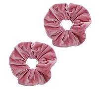 Topkids Accessories - Luxury Velvet Scrunchie Scrunchies Elastic Hair Band Ponytail Holders Hair Scrunchie Hair Bobbles Hair Accessories for Women, Ladies, Girls - Pack of 2 (Soft Pink)