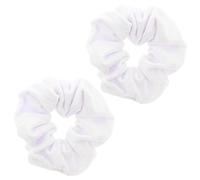 Topkids Accessories - Luxury Velvet Scrunchie Scrunchies Elastic Hair Band Ponytail Holders Hair Scrunchie Hair Bobbles Hair Accessories for Women, Ladies, Girls - Pack of 2 (White)