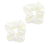 Topkids Accessories - Luxury Velvet Scrunchie Scrunchies Elastic Hair Band Ponytail Holders Hair Scrunchie Hair Bobbles Hair Accessories for Women, Ladies, Girls - Pack of 2 (Cream)