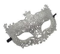 Topkids Accessories Masquerade Mask For Women and Men, Venetian Mask Halloween Mask, Masks for Masquerade Ball, Fancy Dress Adult, Cosplay accessories (Silver Glitter Antique Style)