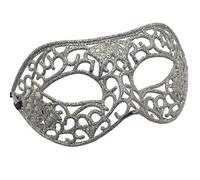 Topkids Accessories Masquerade Mask For Women and Men, Venetian Mask Halloween Mask, Masks for Masquerade Ball, Fancy Dress Adult, Cosplay accessories (Silver Glitter)