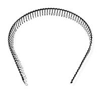 Topkids Accessories Metal Hairband with Teeth for Men and Women, Hair Bands for Women, Headbands Men, Metal Wavy Zigzag Hairband, Zig Zag Headband, Hair Bands for Men (Black Full Tooth)