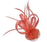 Topkids Accessories Mini Fascinator Hair Clips Small Fascinators Fascinator Flower Hair Clip Wedding Clip Royal Ascot Hat Wedding Corsage On Clip & Brooch Pin For Women, Ladies, Girls (Peach)