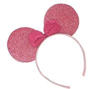 Topkids Accessories Mouse Ears Headband - Black Rat Costume with Spotty Bow, Adult Pink Sparkly Mouse Ears with Fuchsia Sequin Bow