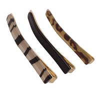 Topkids Accessories Pack of 3 Cute Assorted Acrylic Covered Hair Grips, Bobby Pins, Kirby Grips For Bridal Hair, Prom & Other Occasions, Fun & Funky Hair Accessories(Acrylic Animal Print)