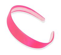Topkids Accessories Satin Alice Headband Head Band Hairband Hair Band Women Adult Girls Kids School 60s 70s 80s Plain Aliceband 2.5cm 1" Thick Wide Hard (1 Alice Band, Hot Pink)