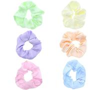 Topkids Accessories Satin Scrunchies Scrunchie Satin Hair Scrunchies Non-slip Ponytail Holders Satin Hair Scrunchies For Women, Ladies, Girls - Pack of 6 (Pastel)