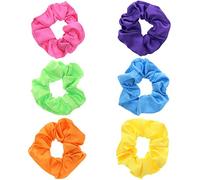 Topkids Accessories Satin Scrunchies Scrunchie Satin Hair Scrunchies Non-slip Ponytail Holders Satin Hair Scrunchies For Women, Ladies, Girls - Pack of 6 (Brights)