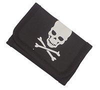 Topkids Accessories Skull and Crossbones Wallet for Boys Childrens Pirate Trifold Velcro Wallets (Small)