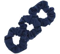 Topkids Accessories Soft Jersey Fabric Hair Scrunchies - Soft Elastic Bobble Hair Bands For Women, Ladies, Girls, Children - Pack Of 3 (Navy Blue)