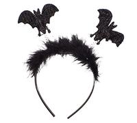 Topkids Accessories Spooky Halloween Costume Horns & Boppers, Womens Halloween Headband, Halloween Black Bat Headwear, Accessories, Scary Costume Ears for Party (Black Glitter Bats)