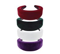 Topkids Accessories Thick, Soft, Pretty Padded Velvet Headband, Various Colourful Sets, Fluffy Alice Bands For Girls & Boys, Women & Men