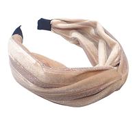 Topkids Accessories Velvet and Lurex Twist Alice Bands Adult Women, Hair Accessories for Women, Hair Bands for Women, Thick Headband, Womens Headbands, Head Bands Adult Women, Wide Headbands (Cream)