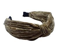 Topkids Accessories Wide Velvet Knot Alice Bands Adult Women, Hair Accessories for Women, Hair Bands for Women, Thick Headband, Womens Headbands, Head Bands Adult Women, Wide Headbands (Beige)