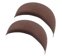 Topkids Accessories Wig Cap Nude Wig Cap Black Wig Caps Bald Stretchy Nylon Wigs Cap Costume Cosplay Stocking For Women, Girls, Ladies, Men - Pack of 2 (Brown)