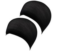 Topkids Accessories Wig Cap Nude Wig Cap Black Wig Caps Bald Wig Cap Stretchy Nylon Wigs Cap Costume Cosplay Stocking Wig Cap For Women, Girls, Ladies, Men - Pack of 2 (Black)