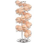 Toplife Spiral Design Stainless Steel Egg Skelter Dispenser Rack,Storage Display Rack Silver