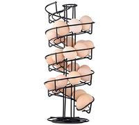 Toplife Spiral Egg Holder Storage, 3 Dozen Egg Dispenser Stand, Black
