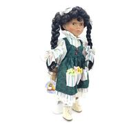 Topline Austria Handmade Porcelain Doll Girl with Black Hair 32cm Collector