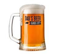 Topline Beer Tankard Pint Glass Gifts for Men - Fathers Day ''Dad's Beers Hands Off!'' Lager IPA Craft Beer Dad Mug. Great for Fathers Day, Birthday Gift for Men, Food Hamper
