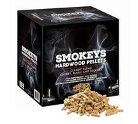 Premium Smokey's BBQ Hardwood Pellets - 9 kg Box of 100% Natural Classic Blend Cherry, Maple & Hickory Wood Pellets with Topline Card for Woodfire Grills, Smokers & BBQ Charcoal, Pizza Oven