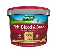 TOPLINE Fish, Blood & Bone Plant Food - 8kg All Purpose Natural Fish Blood and Bone Fertiliser for Garden Plants. Houseplant Food Granules with Topline Card.
