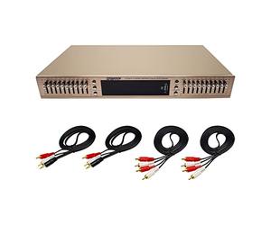 Toplionace EQ665 Stereo Equalizer, 220V HiFi Home EQ Equalizer Dual 10 Band Stereo Treble Alto Bass Regulation with Built-in Bluetooth (EQ665, Golden)
