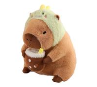 TOPLITHE Cute Capybara Plush Toy, Simulated Animal Plush Pillow Kawaii Capybara Plushie With Wearable Toast Headdress Gifts for Kids Girls Boys(Dinosaur)