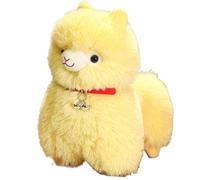 TOPLITHE Fluffy Alpaca Plush, Super Soft Stuffed Animal Cute Plushie Toy Doll for Kids Boys Birthday Gift(Yellow,25CM/9IN)