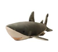 TOPLITHE Simulation Shark Plush, Giant Megalodon Stuffed Animals Soft Plushie Throw Pillow Gifts for Kids Boys Girls(GREY,60CM/23.6IN)
