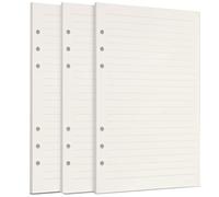 Toplive A5 Refill Paper [3 Pack] - 100GSM Thick 6-Hole Filler Inserts, 135 Sheets/270 Pages for Ring Binder Journal Notebook Planner - Line