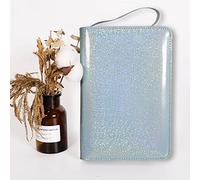 Toplive Sparkling Blue Zipper A6 Ring Binder Notebook, 6 Ring Leather A6 Binder with A6 Refill Papers Travel Binder Journal Personal Planner Notebook with Ring Binder