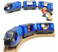 TOPLIVING Battery Operated Action Locomotive Train for Wooden Tracks, (Magnetic)-Compatible with Thomas The Train Toys, Brio Tram Set for Toddlers 3-5 and up, Stocking Stuffers for Kids