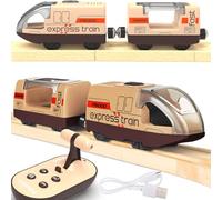 TOPLIVING Remote Control Locomotive Train for Wooden Tracks, Battery Operated Train, Motorized Trains Toy for Toddlers Train Set, Powerful Engine Train Vehicle Fits All Major Brands Railway System