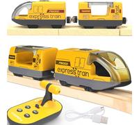 TOPLIVING Track Accessories Remote Control Train, Battery Operated Locomotive Train for Wooden Track, Motorized Train (Magnetic Connection) Compatible with Thomas, Brio, Chuggington