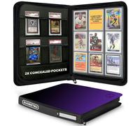 Toploader Binder - 35pt-55pt 3"x4" Purple Portable Top Loader Card Storage, 9 Pocket Card Binder, 216 Slots Rigid Card Holder, 4 PSA Slab Pocket, Lorcana, Pokémon, MTG, Card Binder EVORETRO