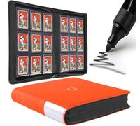 Toploader Binder, Holds 288 Top Loaders - 9-Pocket Top Loader Binder for 3" x 4" Rigid Card Holders for Trading Cards or Sports Cards, Model A - Classic Orange