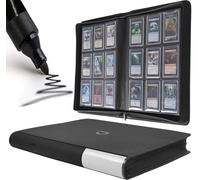 Toploader Binder, Holds 288 Toploaders - 9 Pocket Top Loader Binder for 3"x4" Rigid Card Holders for Trading Cards or Sports Cards（Model A，Classic Black）