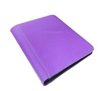 Toploader Binder PU Leather Holds Toploaders Rigid Card Holder Double Sided Pockets for Cards for Documents Collection(Purple)