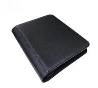 Toploader Binder PU Leather Holds Toploaders Rigid Card Holder Double Sided Pockets for Cards for Documents Collection(Black)