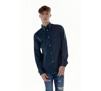 TopLook London Men's Mens Business Casual Shirt - Cotton Long Sleeve Shirt in Midnight | Size: 2XL TopLook London Midnight 2XL