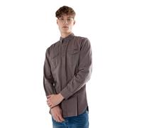 TopLook London Men's Mens Smart Casual Button-Down Cotton Shirt with Pockets in Dark Mauve | Size: 3XL TopLook London Dark Mauve 3XL