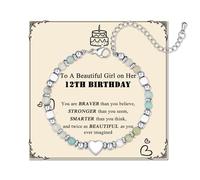 Toplstud 12th Birthday Gift for Girls - Stainless Steel Heart Bracelets for Girl's Birthday - Jewellery Gift for Daughter Granddaughter Niece Teenage Girls
