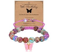 Toplstud 6 Year Old Birthday Gifts for Girls Bracelet Pink Butterfly Charm Bracelet for Granddaughter Daugther Niece Christmas Valentines Day Gifts 6th Birthday Jewellery Decorations for Girls