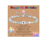 Toplstud 8th Birthday Gift for Girls - Stainless Steel Bracelets for Girls - Birthday Jewellery Gift for Daughter Granddaughter Niece - Bracelets for Little Girl Age 5-8