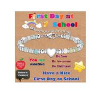 Toplstud Bracelets Gift for Girls - First Day at School Gift for Girls Daughter Granddaughter Niece - Stainless Steel Amazonite Bracelets