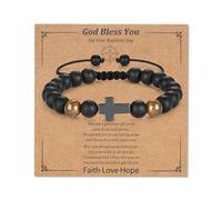 Toplstud Confirmation Communion Gifts for Boys Cross Beaded Bracelets, God