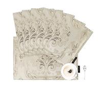 TOPLUXE Placemats 30x45cm, Luxury Table Mats for Dining Room/Banquet/Restaurant/Festival Decoration (Set of 6, Champagne)
